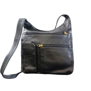 JP OERSE & Cie Black Leather Messenger Shoulder Bag